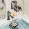 Hair Dryer Stand Wall Mount No Drilling Bathroom Holder with Cord Organizer – Large Capacity, Removable and Washable - 图片 3