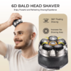 Display image of men's bald - head - specific shaver in use and product view