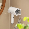 Wall Mounted Hair Dryer Stand Holder – No-Drill ABS Organizer for Bathroom (White / Black) - 图片 2
