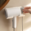 Wall Mounted Hair Dryer Stand Holder – No-Drill ABS Organizer for Bathroom (White / Black) - 图片 4