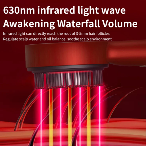 VibraScalp Pro Red Light Electric Scalp Massager – Micro-current Therapy for Hair & Scalp - 图片 4
