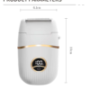 Display image of size parameters for white shaver