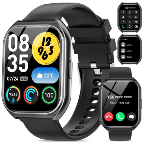 Wireless Calling Smart Watch with HD Touch Screen, AI Voice, GPS, Fitness Tracker, Music & Camera – 1.85” Full Touch Smartwatch for Men and Women