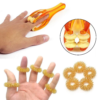 Combined display image of orange and yellow massage tools' usage scenarios
