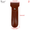 Back size diagram of brown safety razor pouch