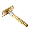 Close - up display image of traditional safety razor