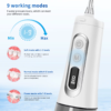 Dental Oral Irrigator – Portable Rechargeable Water Flosser with HD Screen, 9 Modes, 300ML Tank, IPX7 Waterproof - 图片 3